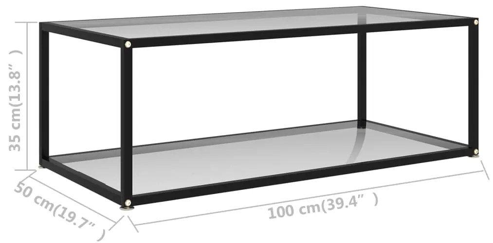 vidaXL Τραπεζάκι Σαλονιού Διαφανές 100 x 50 x 35 εκ. από Ψημένο Γυαλί