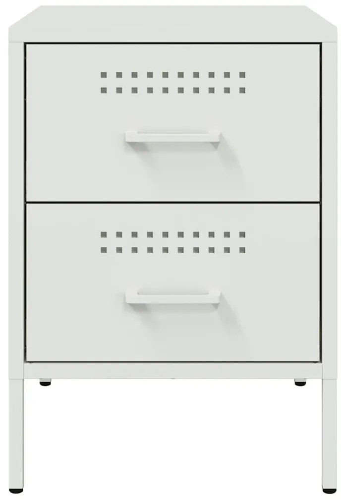 vidaXL Κομοδίνα 2 τεμ. Λευκές 36x39x50,5 εκ. Χάλυβα