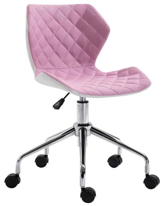 Καρέκλα Γραφείου A1700 Ροζ Χρώμιο/Ύφασμα 48x50x78/88cm