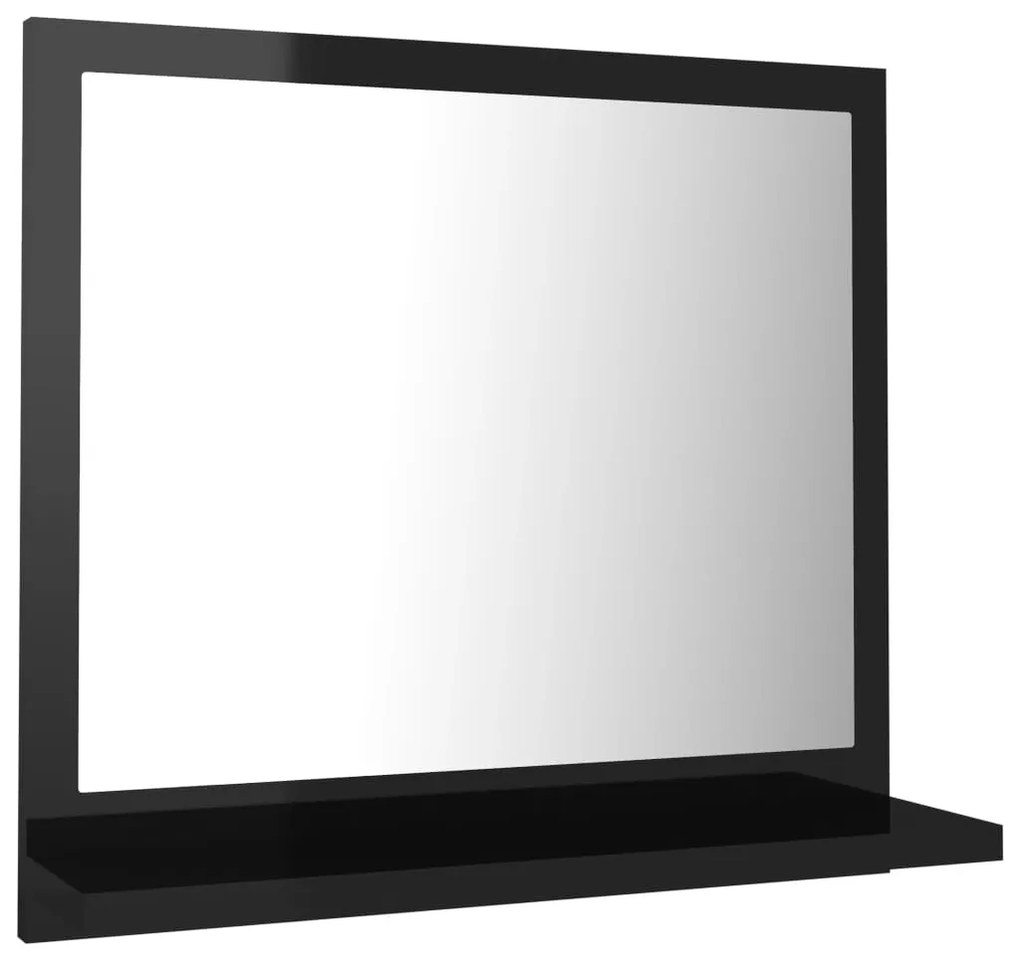 vidaXL Καθρέφτης Μπάνιου Γυαλιστερό Μαύρο 40x10,5x37 εκ. Μοριοσανίδα