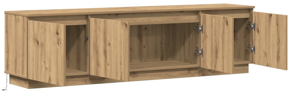 vidaXL ντουλάπι τηλεόρασης με LED Artisan Oak 180x38x49 εκ. Επεξεργασμένο ξύλο