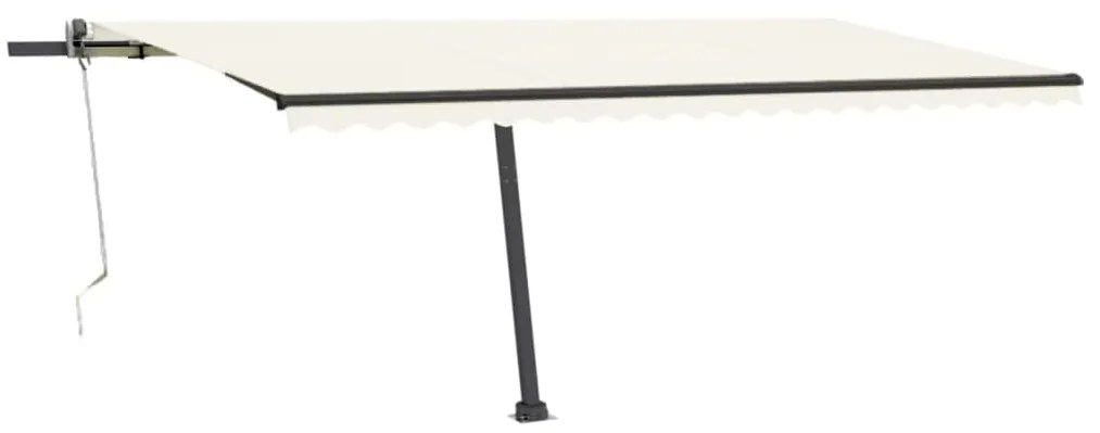 vidaXL Τέντα Αυτόματη με LED &amp; Αισθητήρα Ανέμου Κρεμ 500 x 300 εκ.