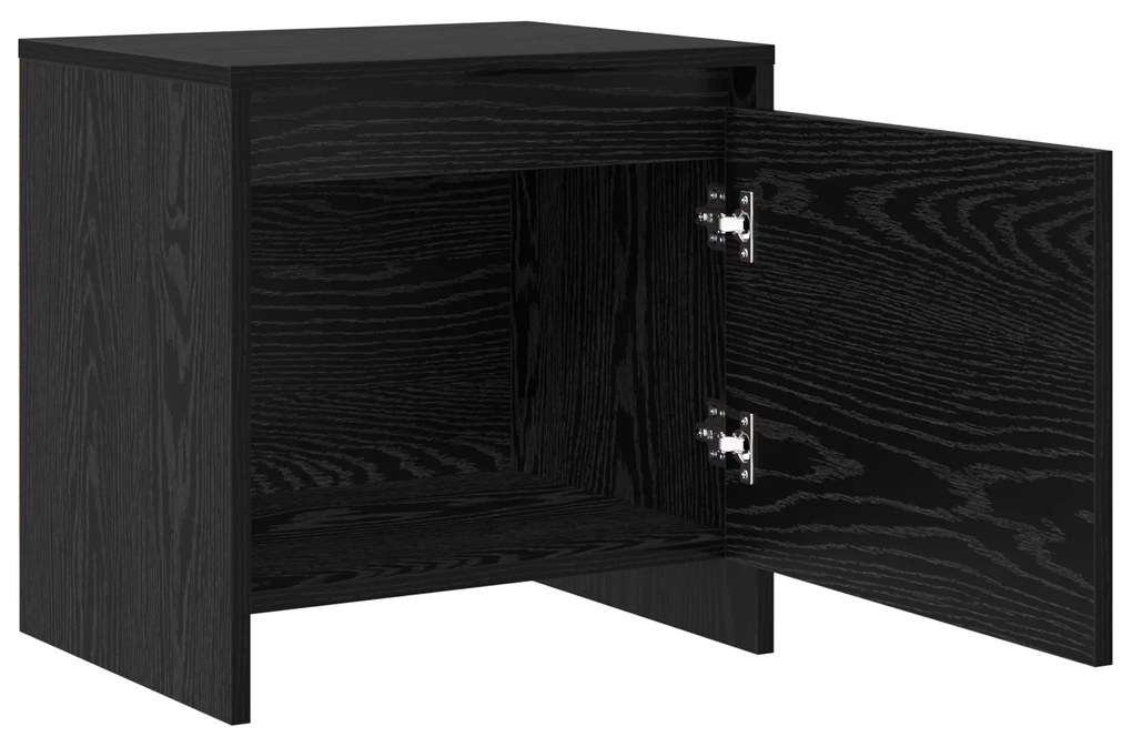 vidaXL Κομοδίνο Μαύρη δρυς 45 x 34 x 44.5 εκ Επεξεργασμένο ξύλο