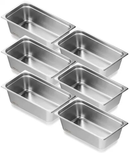 VEVOR 6 Pack Full Size Hotel Pans Steam Table Pan Stainless Steel 6&quot; Deep