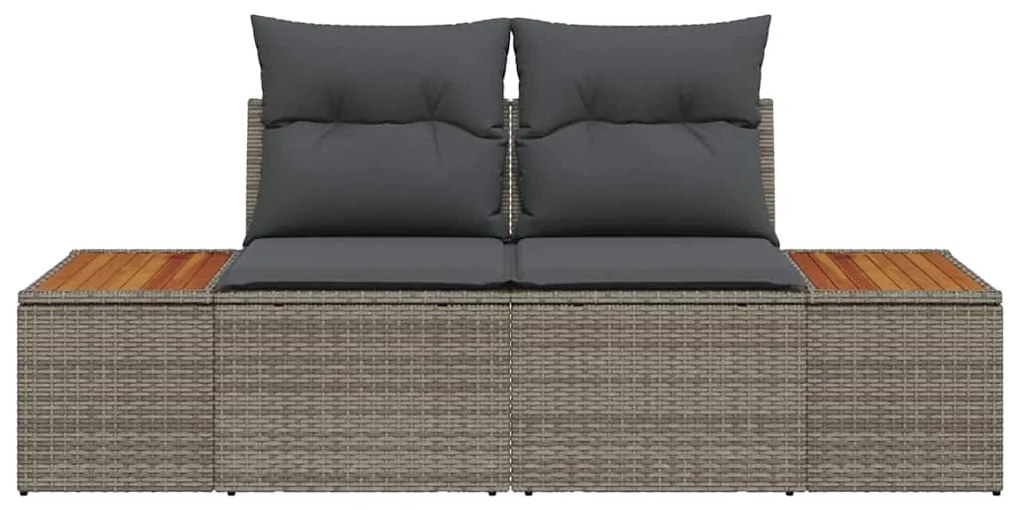 vidaXL Καναπές Κήπου Γκρι 184 x 62 x 85εκ συνθετικό ρατάν