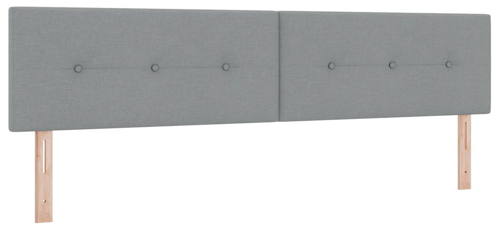 vidaXL Κρεβάτι Box Spring με Στρώμα Ανοιχτό Γκρι 200x200 εκ. Υφάσματος