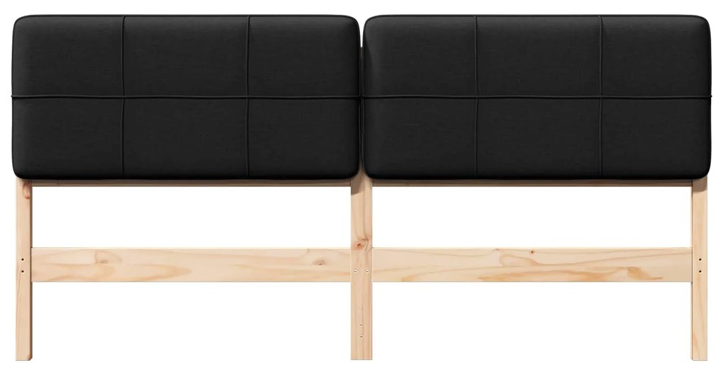 vidaXL Ταπετσαρισμένο κεφαλάρι με κεφαλάρι Καφέ και Μαύρο 200 cm