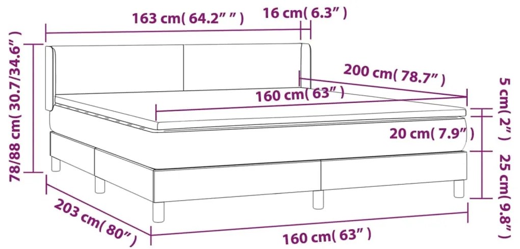 ΚΡΕΒΑΤΙ BOXSPRING ΜΕ ΣΤΡΩΜΑ ΚΡΕΜ 160X200 ΕΚ. ΥΦΑΣΜΑΤΙΝΟ 3129566