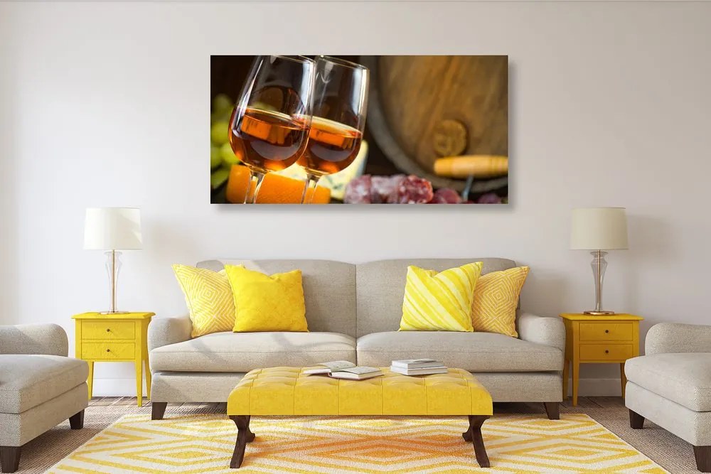 Εικόνα ροζ κρασί σε ποτήρια - 100x50