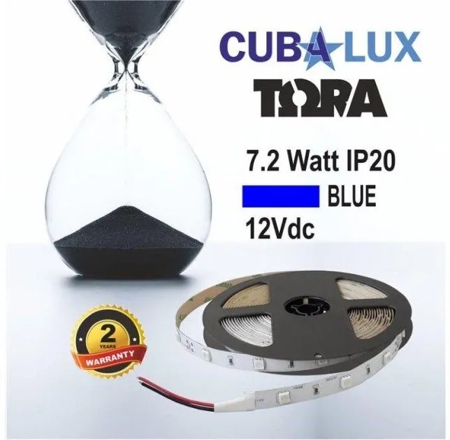 Ταινία LED 7,2W IP20 12V σε 4 χρώματα 5M TORA Cubalux 500023 Μπλε