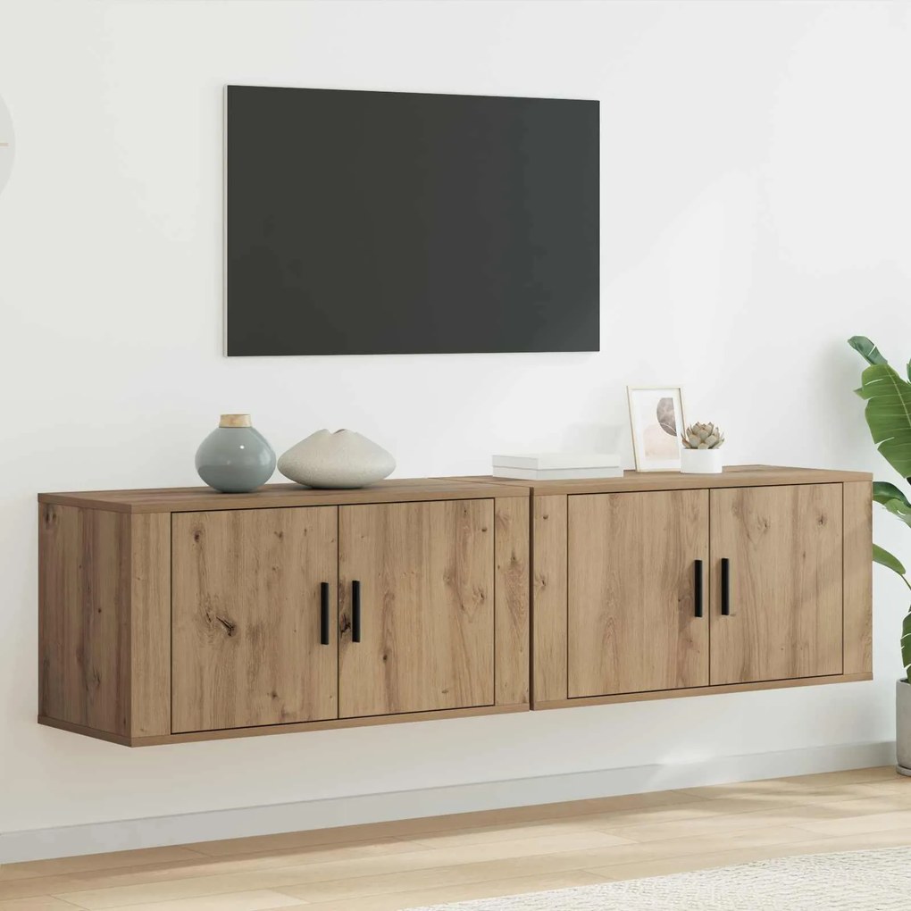 vidaXL Σετ Βαθμιδωτών Ντουλαπιών Τηλεόρασης 2 pcs Artisan Oak