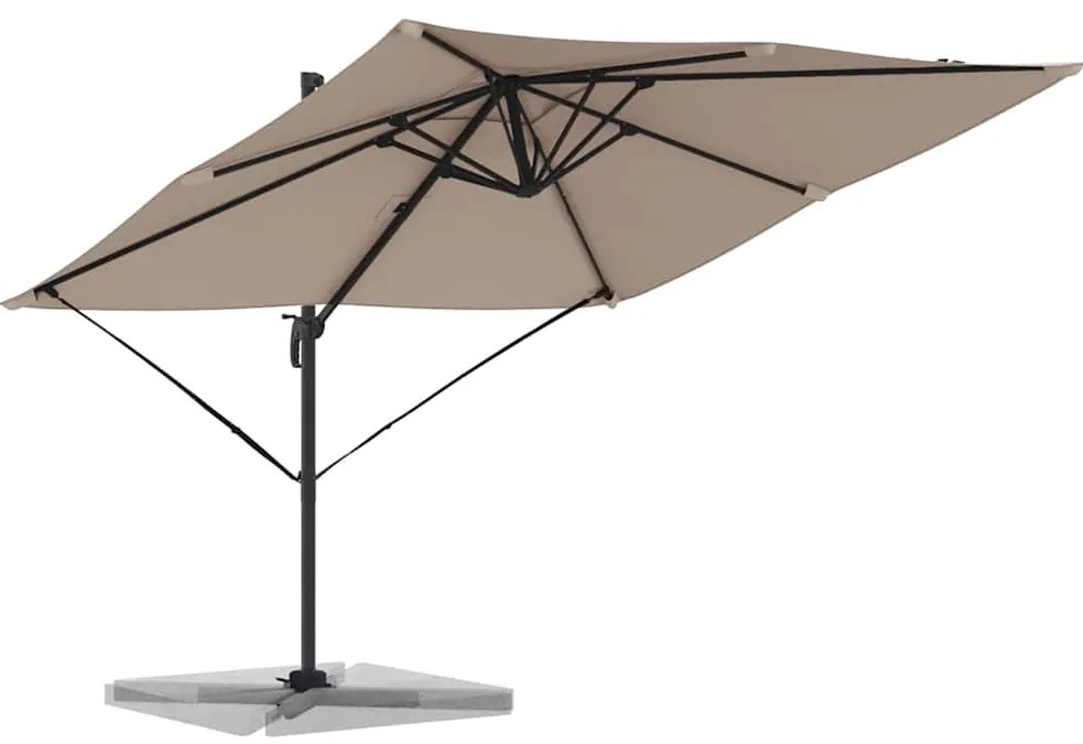 vidaXL Ρώμη Ομπρέλα Taupe 286 x 285 x 265 εκ Πολυεστέρας και Αλουμίνιο