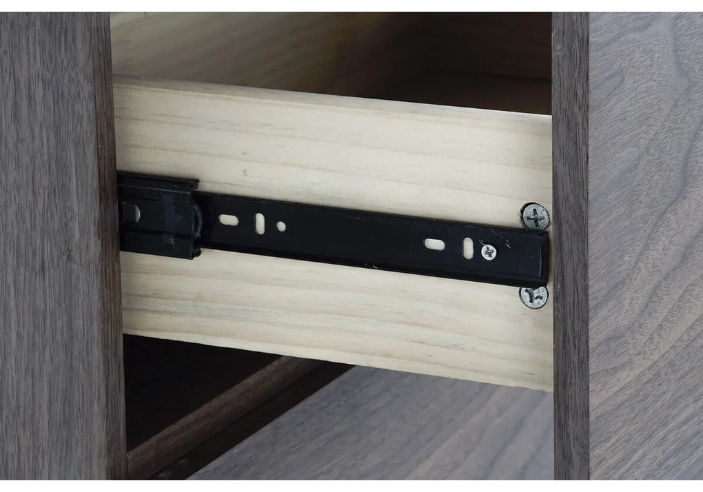 Σκευοθήκη DKD Home Decor Καφέ Διαφανές Κρυστάλλινο Kαρυδιά Ξύλο MDF 160 x 45 x 80 cm
