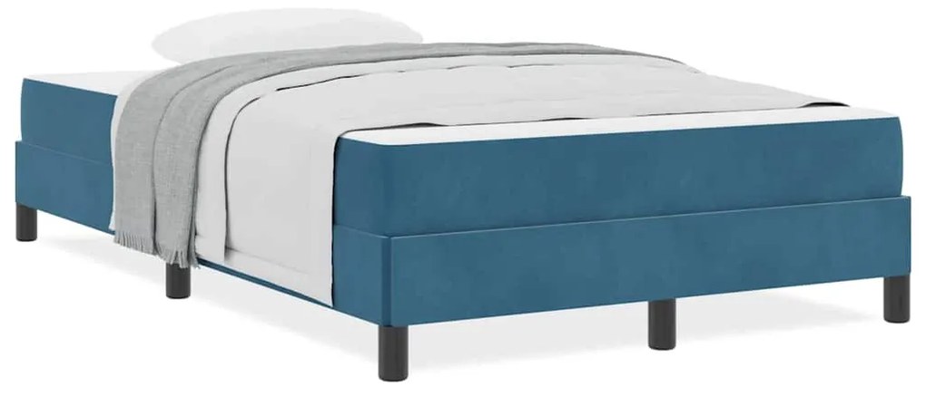 vidaXL Κρεβάτι box spring με στρώμα Σκούρο Μπλε 120 x 190 cm Βελούδο