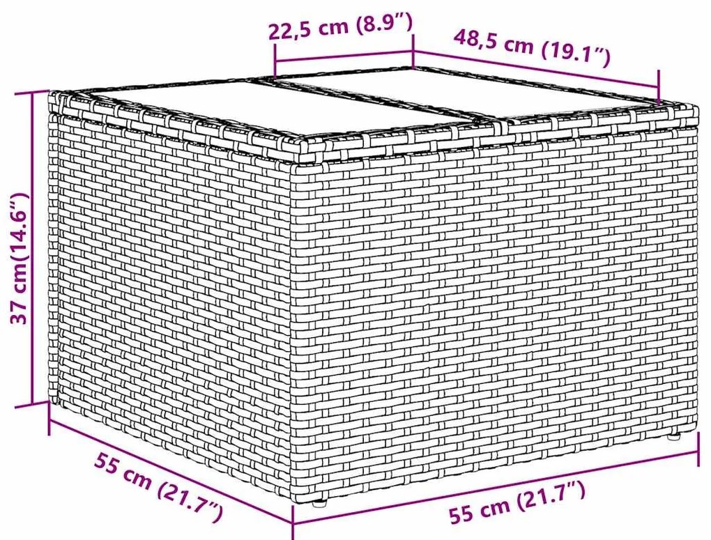 vidaXL Σετ Καναπέ Κήπου 5 pcs Γκρι Πολυεστέρας, Ρατάν και Γυαλί