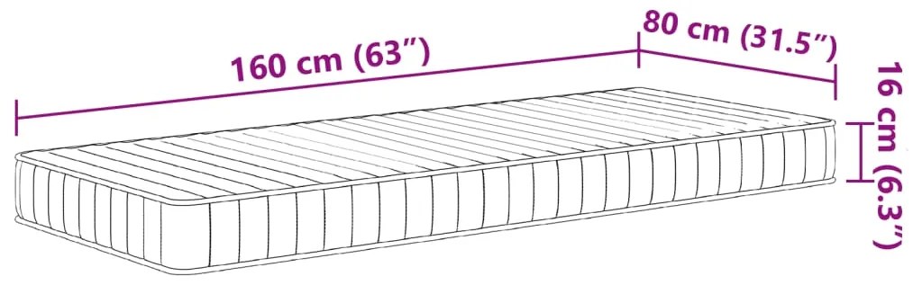 Στρώμα Αφρού Παιδικό Medium Soft 80x160 εκ. - Λευκό