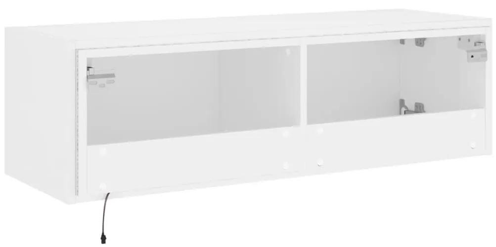 Έπιπλο Τοίχου Τηλεόρασης με LED Λευκό 100x35x31 εκ. - Λευκό