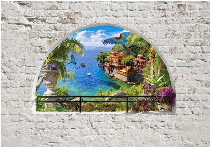 Αυτοκόλλητη φωτοταπετσαρία - Window in Paradise - 245x175