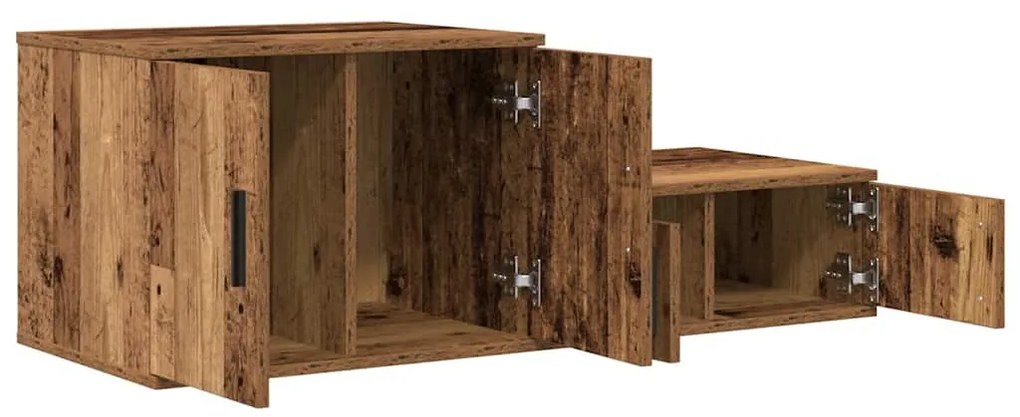 vidaXL Ντουλάπι αποθήκευσης 2 pcs Παλιό ξύλο 118 x 41 x 40 εκ