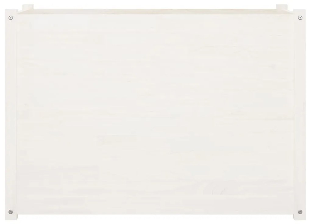 Ζαρντινιέρα Λευκή 100 x 50 x 70 εκ από Μασίφ Ξύλο Πεύκου - Λευκό