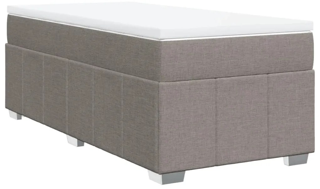 vidaXL Κρεβάτι Boxspring με Στρώμα Taupe 80x200 εκ. Υφασμάτινο