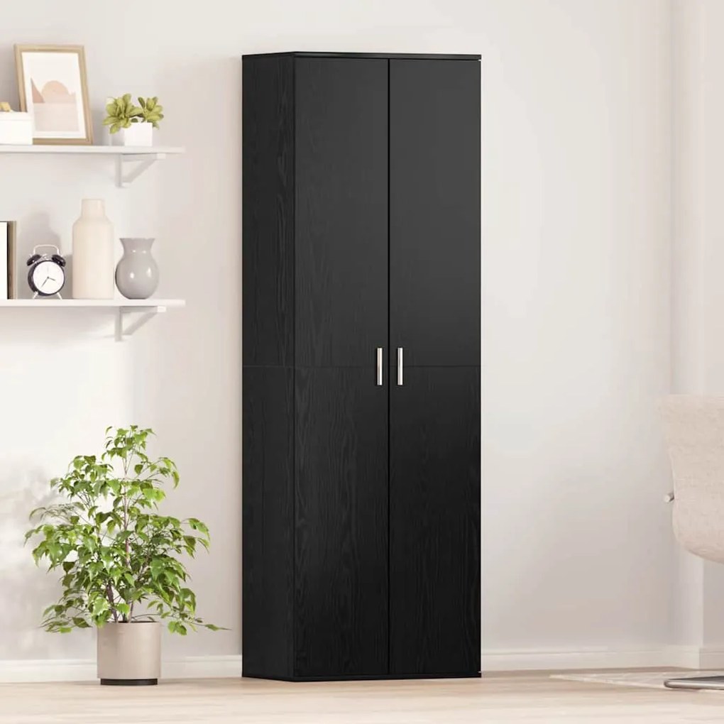 vidaXL Highboard Μαύρη δρυς 60 x 35 x 180 εκατοστά Επεξεργασμένο ξύλο