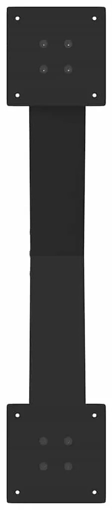 vidaXL Πόδια Τραπεζιού Σαλονιού σε Σχήμα Χ, 2 τεμ. Μαύρο, Ατσάλι 70x(42-43) εκ.