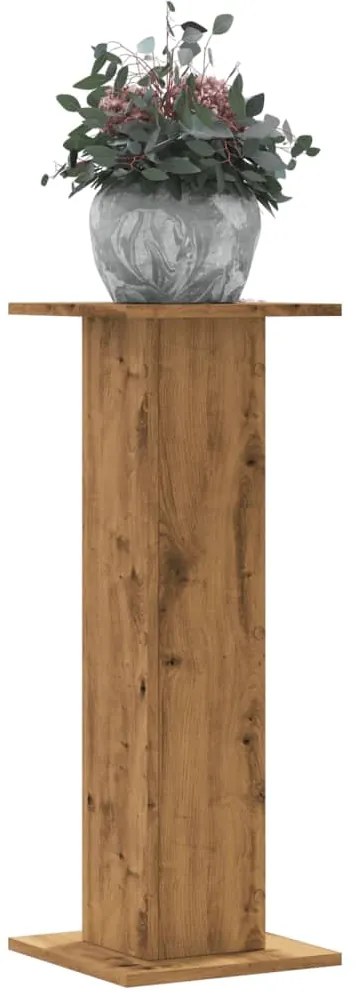 vidaXL Βάσεις Φυτών 2 τεμ. Αρτισιανή Δρυς 30x30x80 εκ. Επεξ. Ξύλο