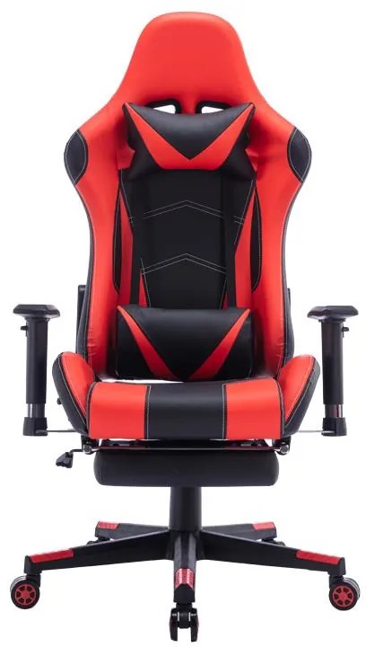 Καρέκλα γραφείου gaming Zeldo pu μαύρο-κόκκινο 66x56x135εκ 66x56x135 εκ.
