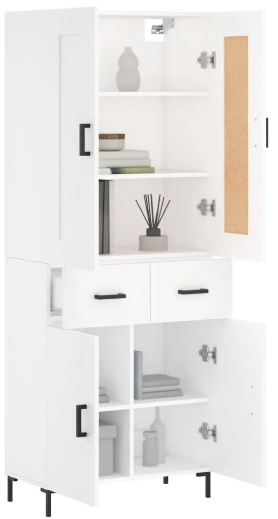 vidaXL Ντουλάπι Λευκό 69,5x34x180 εκ. από Επεξεργασμένο Ξύλο