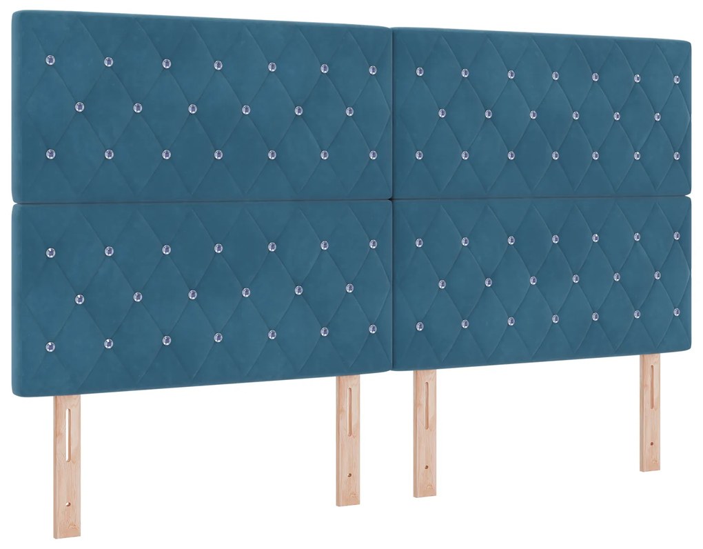 vidaXL Βελούδινο Κεφαλάρι Argyle Σκούρο Μπλε 180 cm Βελούδο