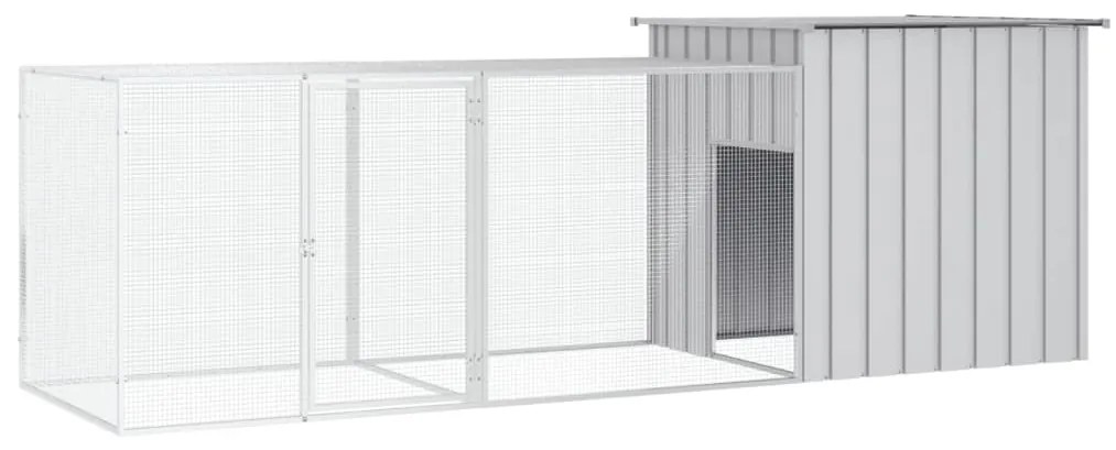vidaXL Κοτέτσι - Κλουβί Γκρι 300x91x100 εκ. από Γαλβανισμένο Χάλυβα