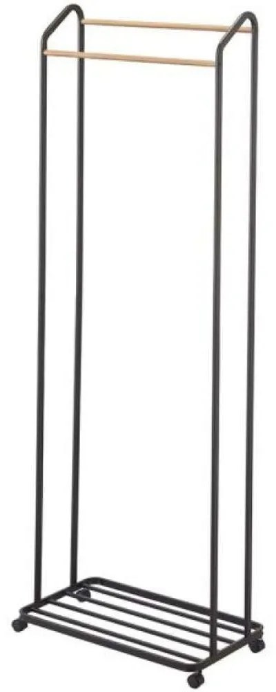 Κρεμάστρα Δαπέδου Με Ράφι LBTYMZK3517 67x35x172,5cm Black-Natural Yamazaki Steel,Wood