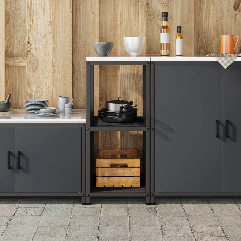 vidaXL Ράφι Αποθήκευσης Κουζίνας Ανθρακί 60 x 50 x 92 εκ. Ατσάλι