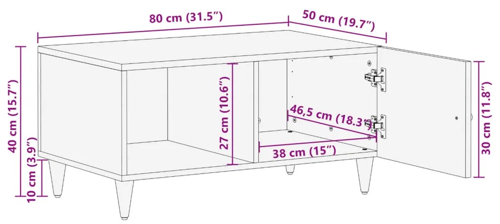 ΤΡΑΠΕΖΑΚΙ ΣΑΛΟΝΙΟΥ 80 X 50 X 40 ΕΚ. ΑΠΟ ΜΑΣΙΦ ΞΥΛΟ ΜΑΝΓΚΟ 358288