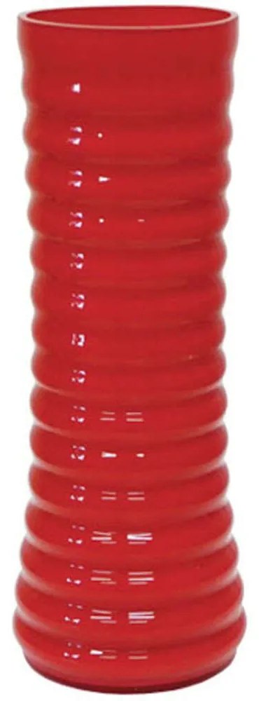 Βάζο Ριγέ 15-00-18102 30cm Red Marhome Glass