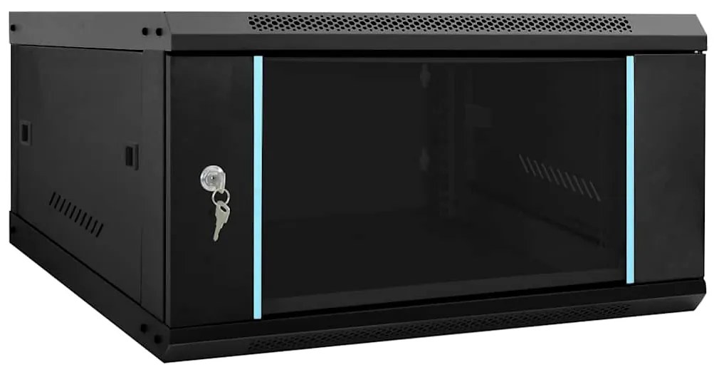 vidaXL Ντουλάπα δικτύου με αποθήκευση Μαύρο 60 x 60 x 35 cm Ατσάλι