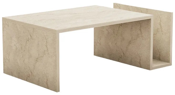 Τραπέζι σαλονιού Poko σε όψη τραβερτίνας 86.8x50x32,4εκ