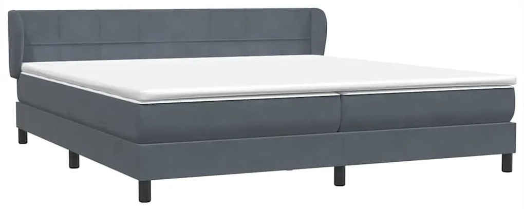 vidaXL Box Spring Κρεβάτι με στρώματα Σκούρο γκρι 180x220 cm Βελούδινο