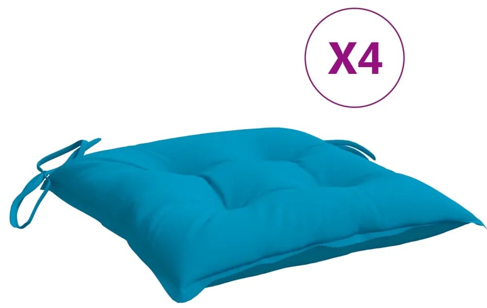 vidaXL Μαξιλάρια Καρέκλας 4 τεμ. Αν. Μπλε 40 x 40 x 7 εκ. Υφασμάτινα