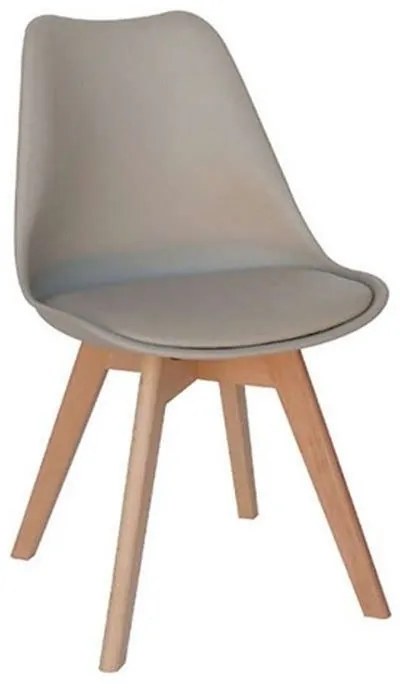 Καρέκλα Τραπεζαρίας Logan Plus 10.0017.S (Σετ 4τμχ) 58Χ49Χ82cm Cappuccino Wood, Polypropylene, Technoderma
