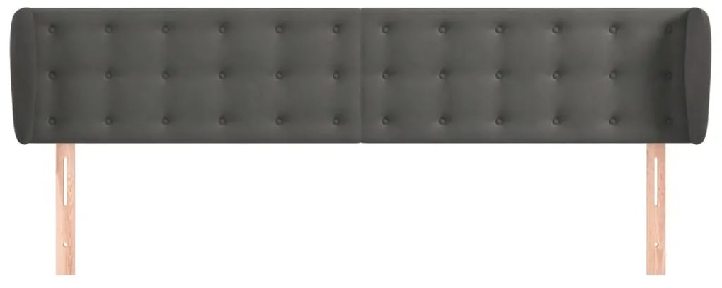 vidaXL Κεφαλάρι με Πτερύγια Σκούρο Γκρι 183x23x78/88 εκ. Βελούδινο