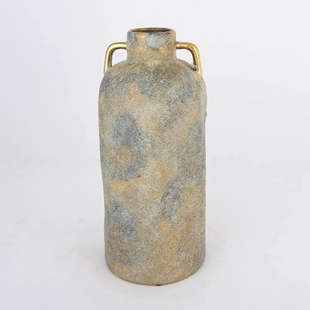 Βάζο Κεραμικό 752-20129 Φ13,5x30cm Grey-Gold Estheti Home Κεραμικό