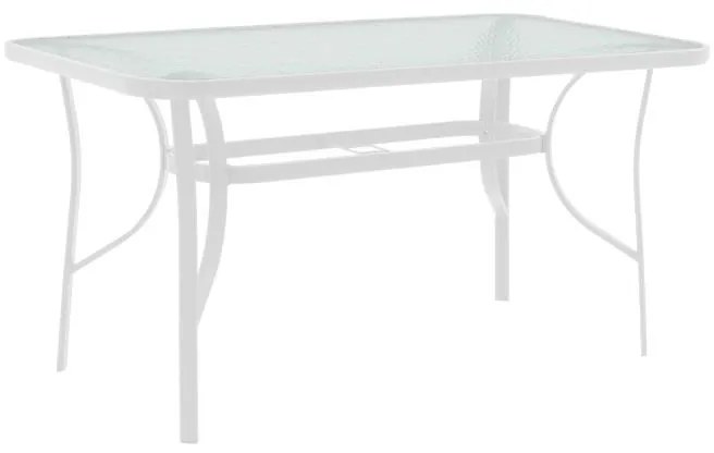 Τραπέζι Valor μέταλλο λευκό-γυαλί 120x70x70εκ 120x70x70 εκ.