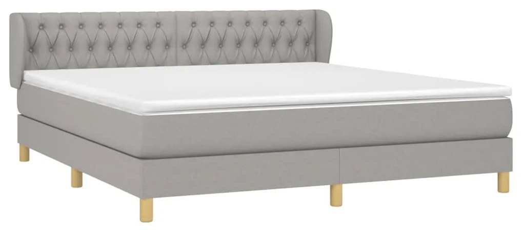 ΚΡΕΒΑΤΙ BOXSPRING ΜΕ ΣΤΡΩΜΑ ΑΝΟΙΧΤΟ ΓΚΡΙ 180X200 ΕΚ. ΥΦΑΣΜΑΤΙΝΟ 3127061