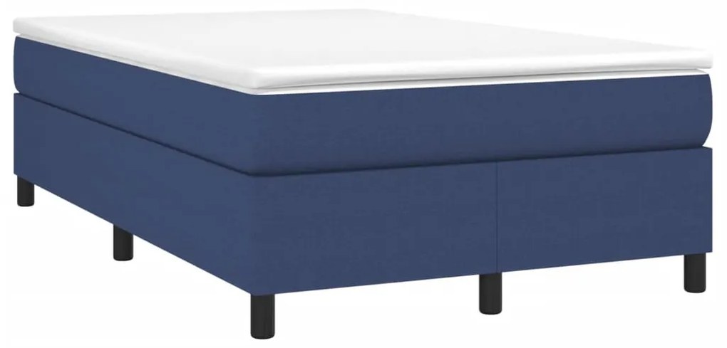 vidaXL Κρεβάτι Boxspring με Στρώμα Μπλε 120x200 εκ. Υφασμάτινο