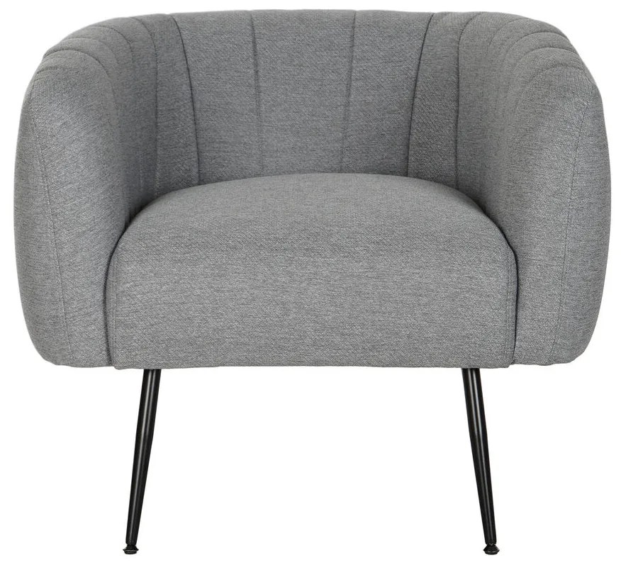 Πολυθρόνα DKD Home Decor Μαύρο Γκρι Αφρός Ξύλο Μέταλλο 81 x 75 x 73 cm