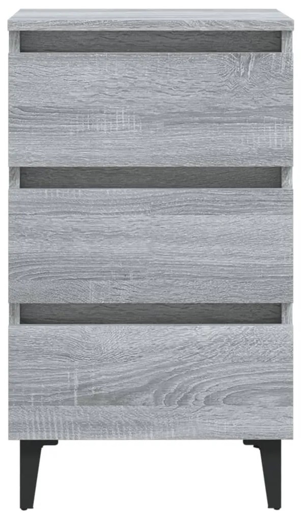 vidaXL Κομοδίνο Γκρι Sonoma 40 x 35 x 69 εκ. με Μεταλλικά Πόδια