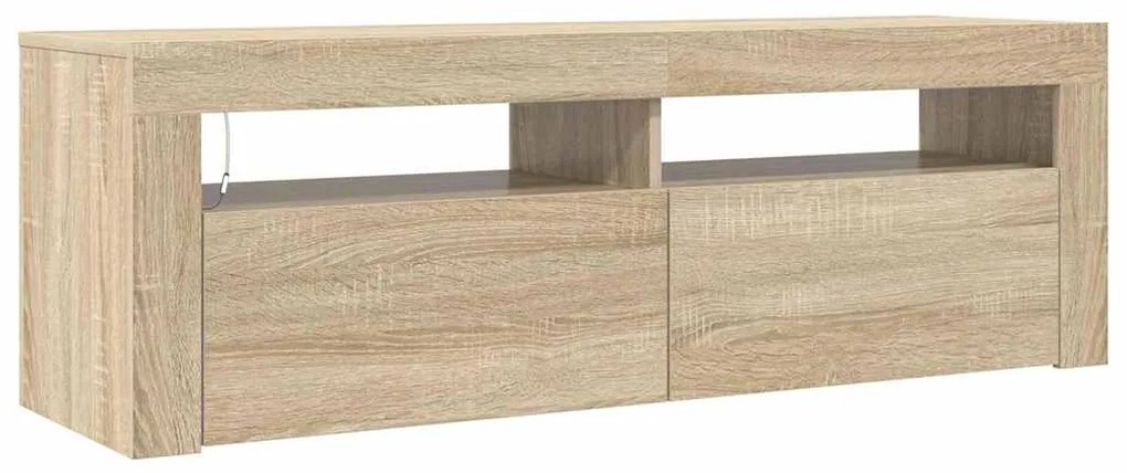 vidaXL Έπιπλο Τηλεόρασης με LED Sonoma Δρυς 120x35x40 εκ.