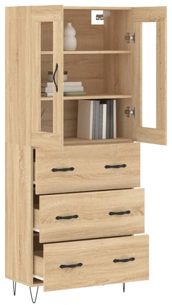 vidaXL Ντουλάπι Sonoma δρυς 69,5 x 34 x 180 εκ. από Επεξεργασμένο Ξύλο
